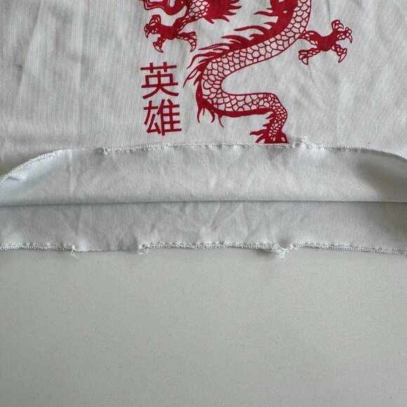 SHEIN | Cropped Tank Top | Small | White/Red - Dragon print | Stretch Cotton - Picture 6 of 13